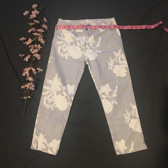 Gap Kids 1969 Capri Floral Print Navy & White 14 - Picture 1 of 6